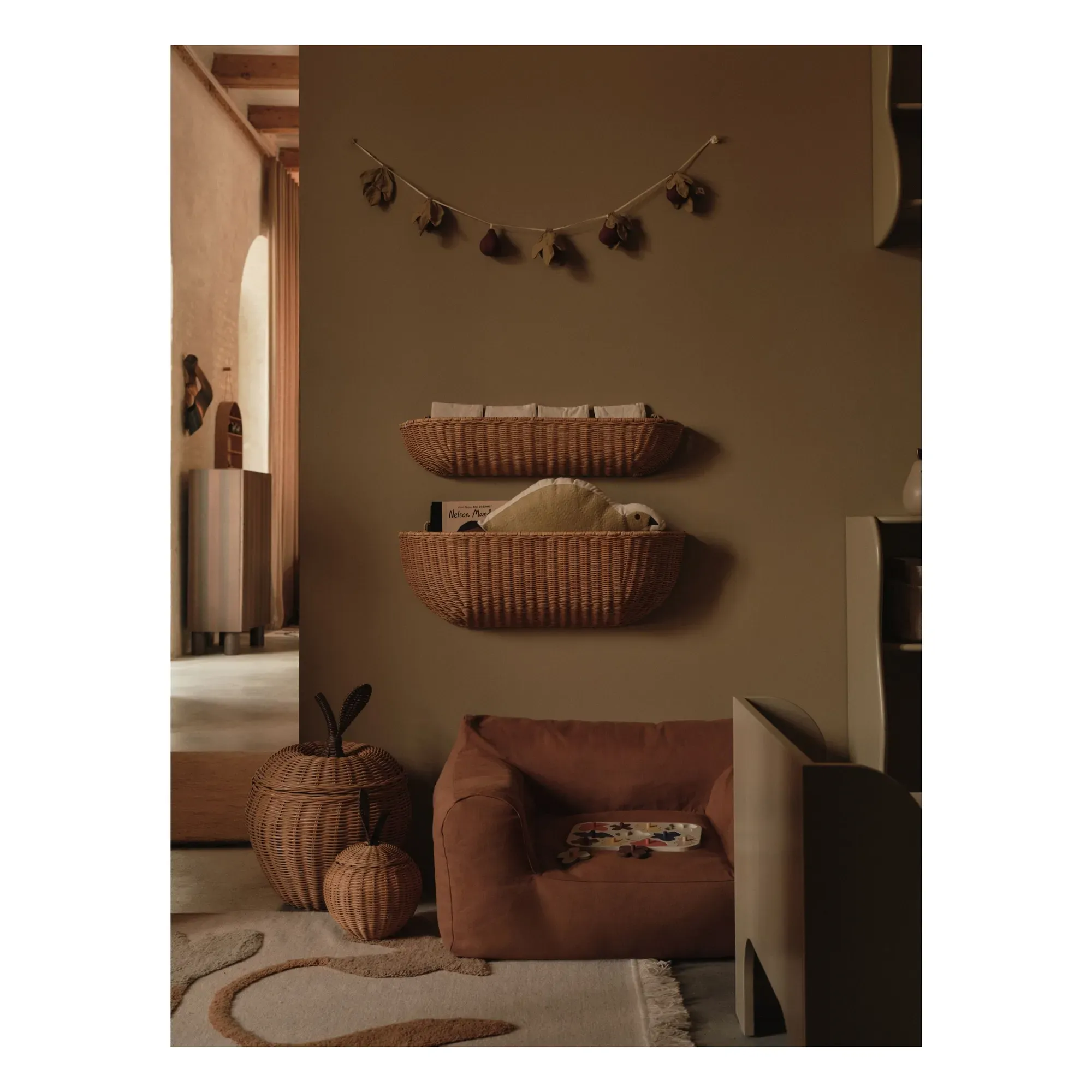 Braided Wall Pocket Storage - Natural, Rattan alternate view