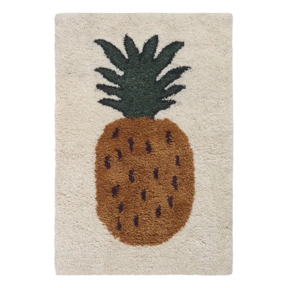 Fruiticana Pineapple Woolen Rug - Multicoloured, Wool product