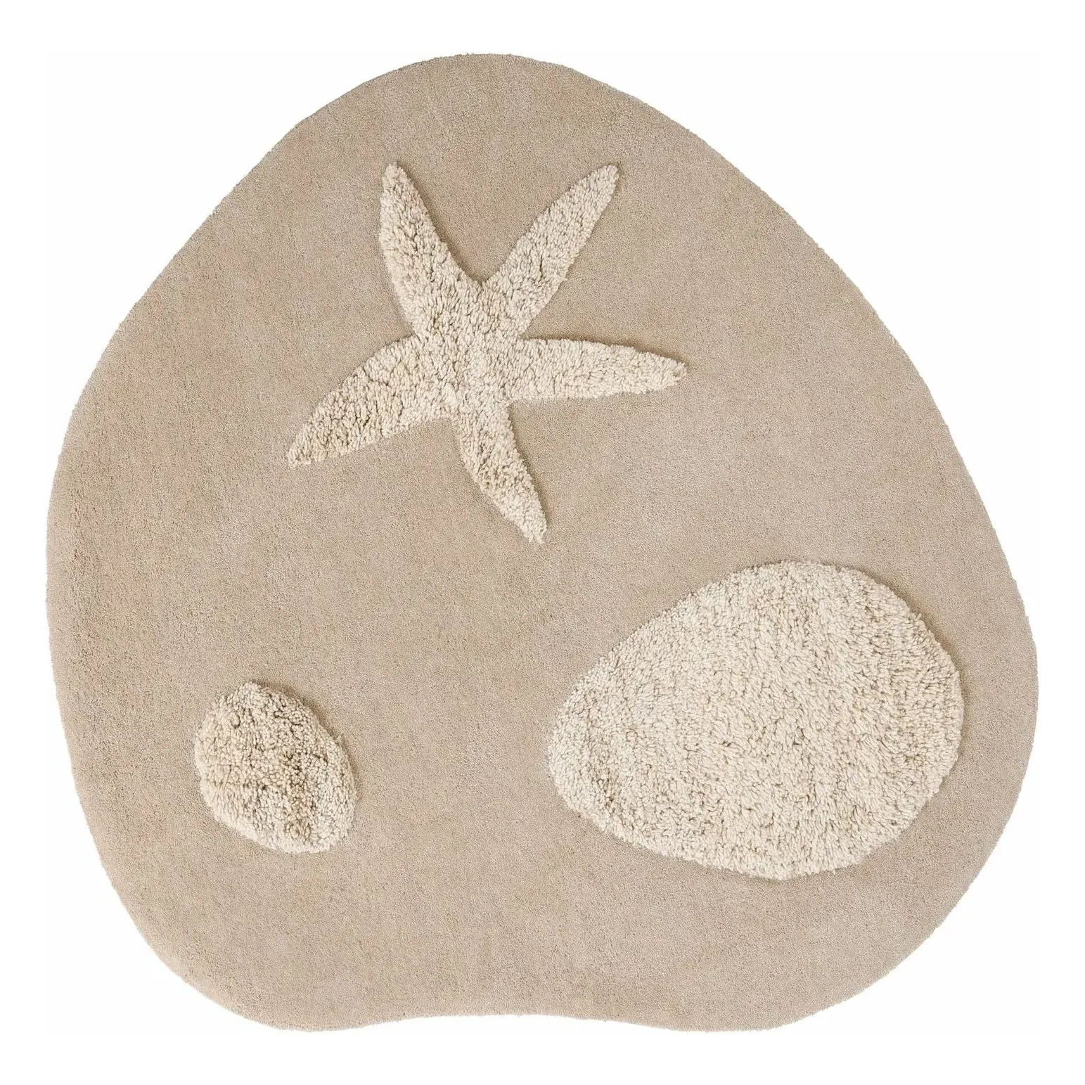 Kove Round Tufted Rug - Sand, Wool product