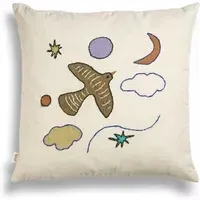 Naive Bird Square Cushion - Multicoloured, Organic Cotton alternate view