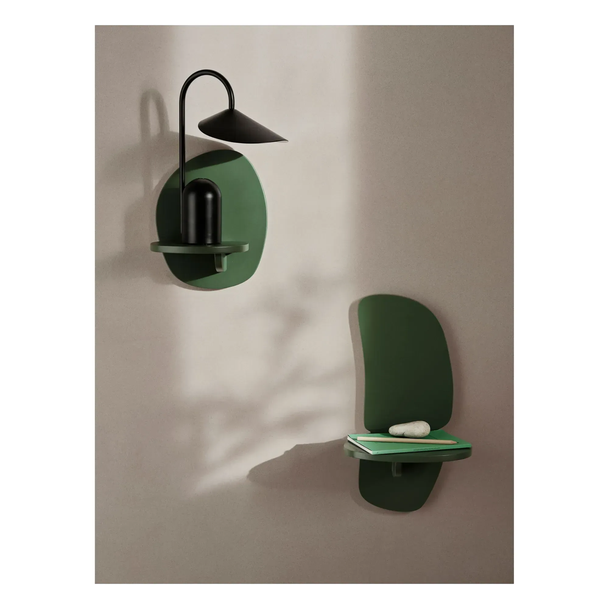 Pilu Wall Shelf - Green, MDF alternate view