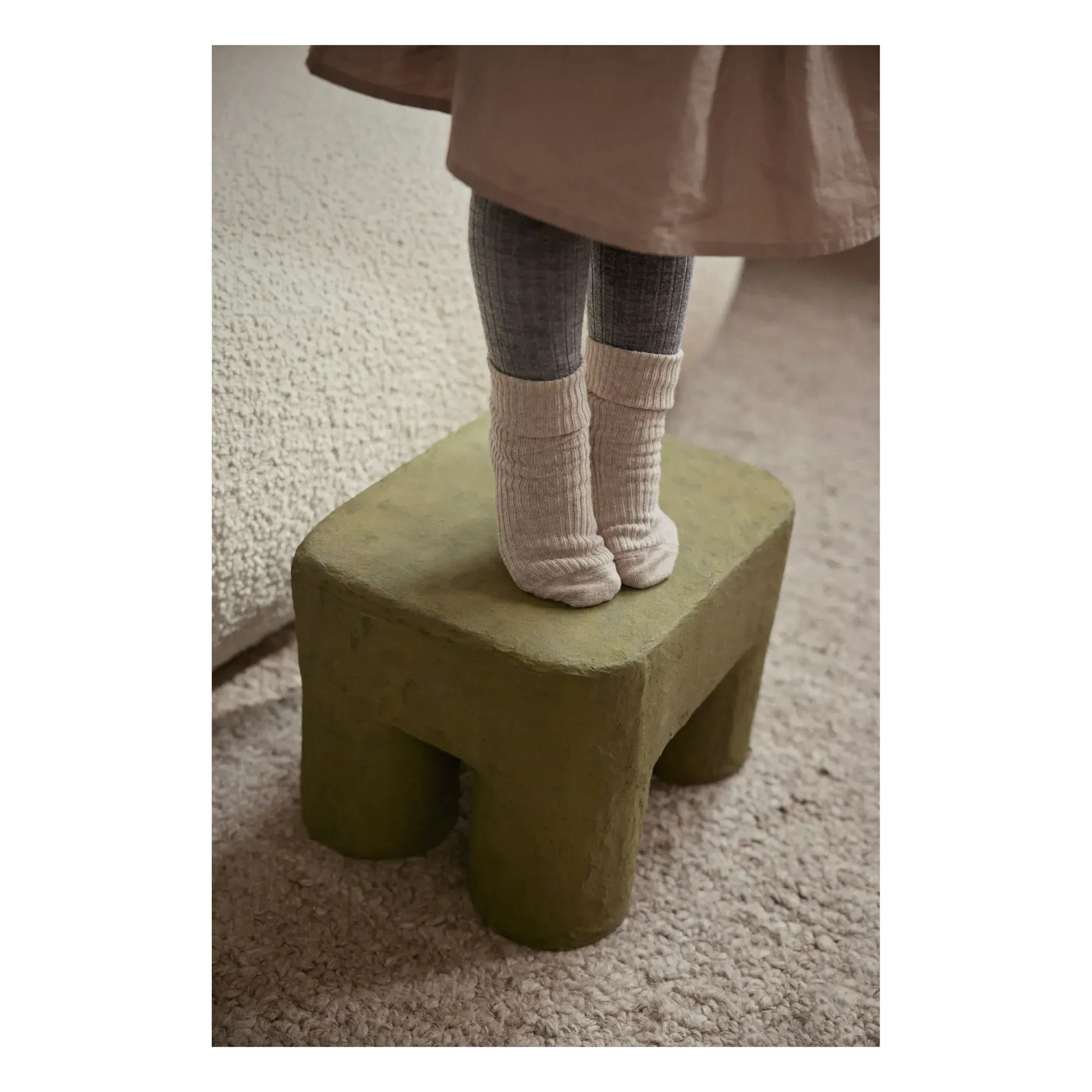 Podo Stool - Khaki, Recycled Cotton alternate view