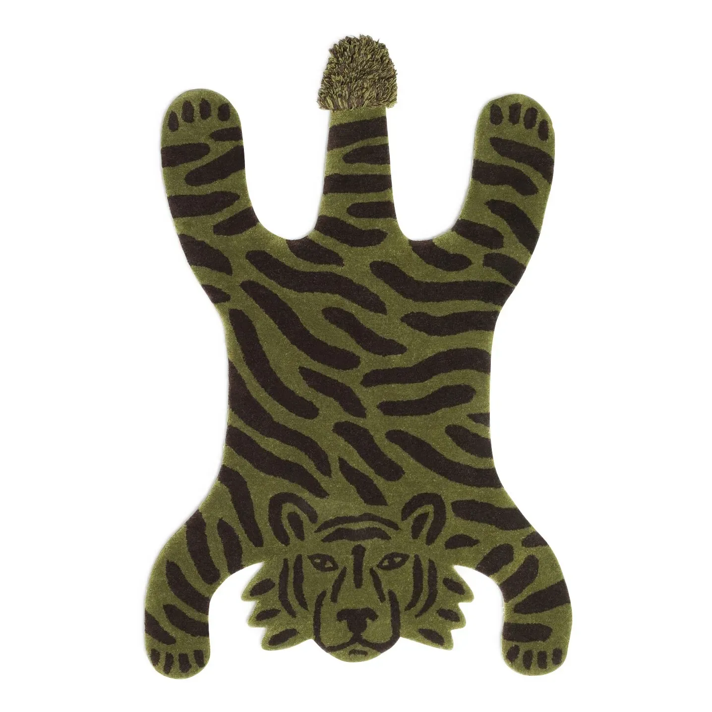 Safari Tiger Tufted Rug - Khaki, New Zealand Wool product