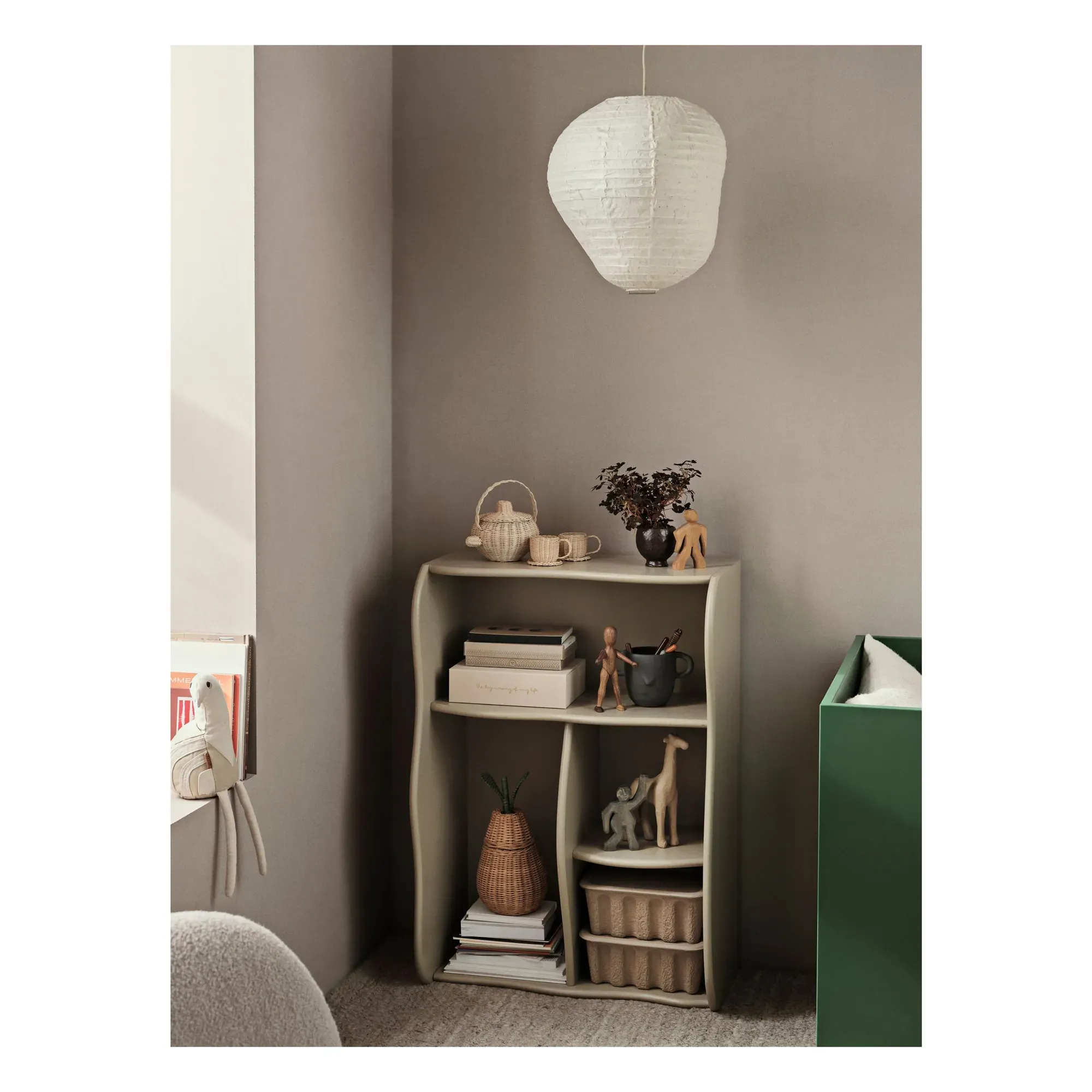 Slope Bookcase - Grey, MDF alternate view