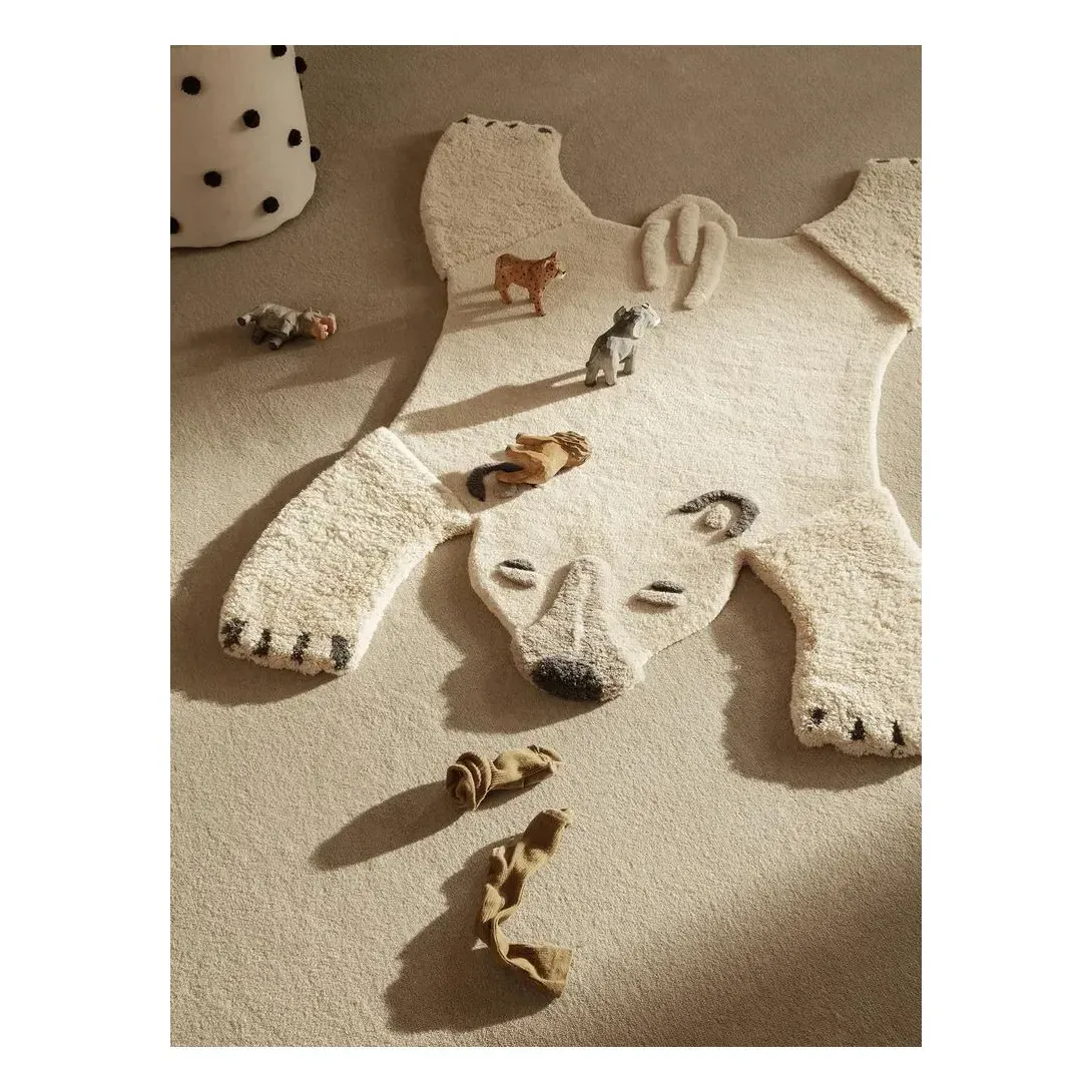 Tufted Polar Bear Rug - Off White, Wool alternate view