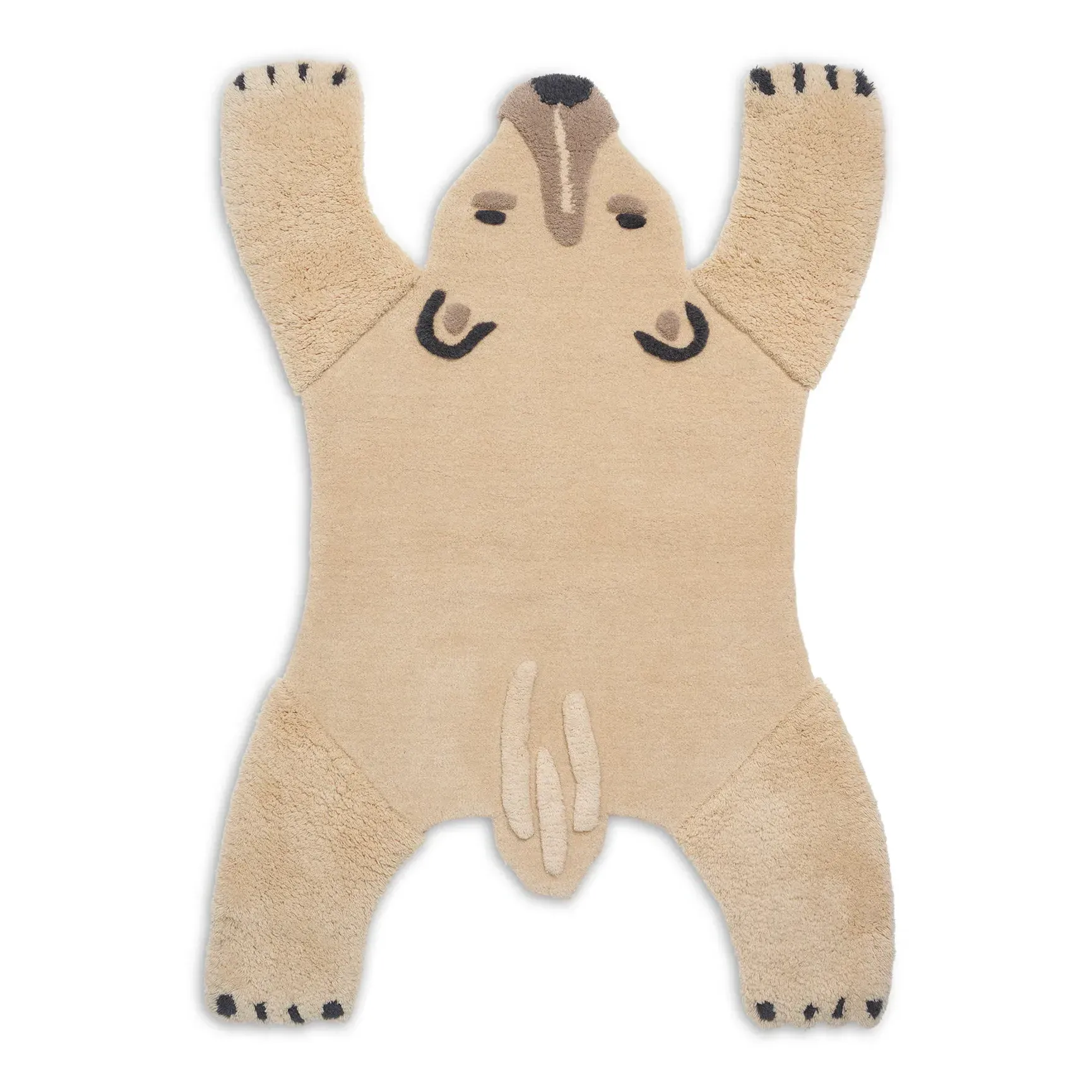Tufted Polar Bear Rug - Off White, Wool product