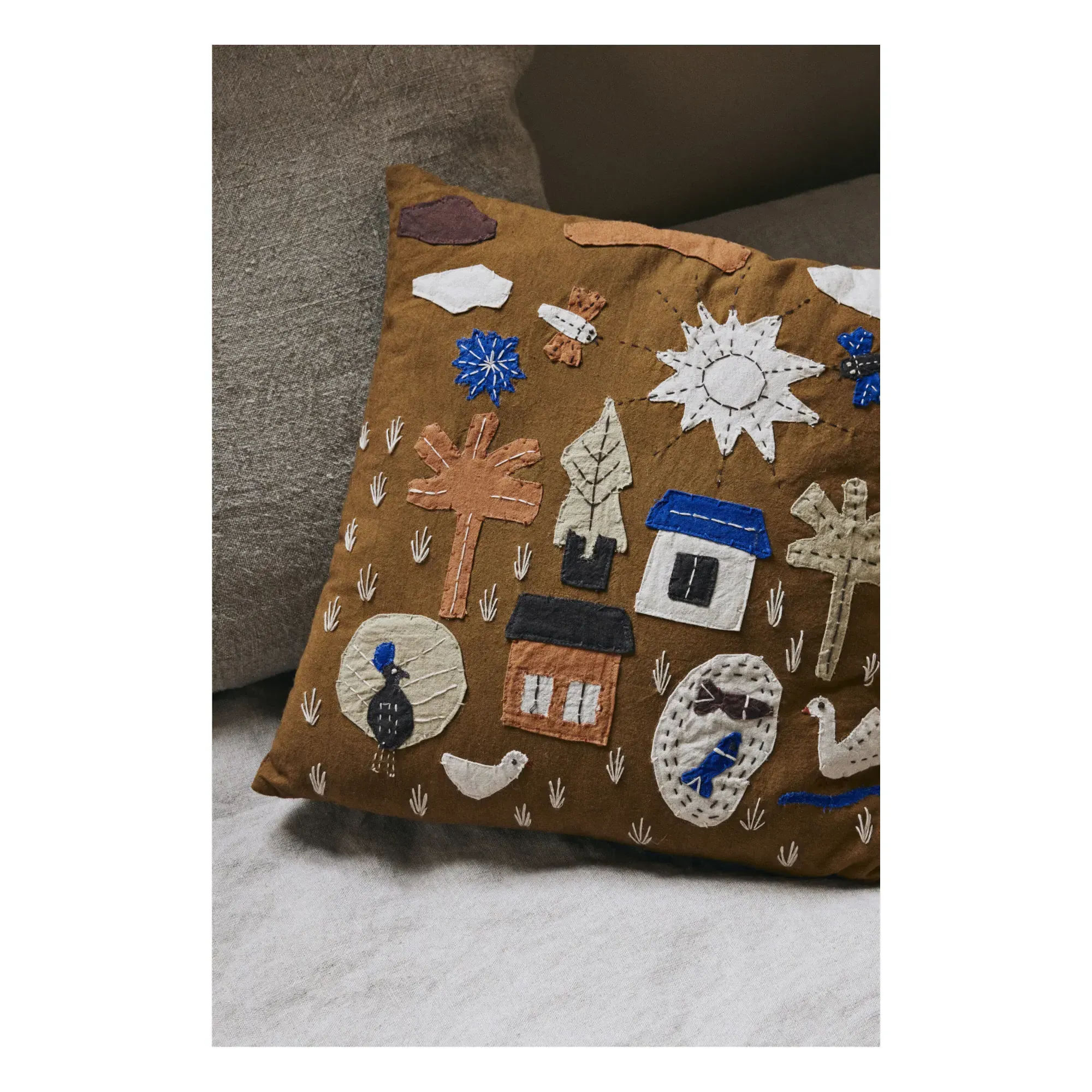 Village Cushion - Camel, Organic Cotton alternate view