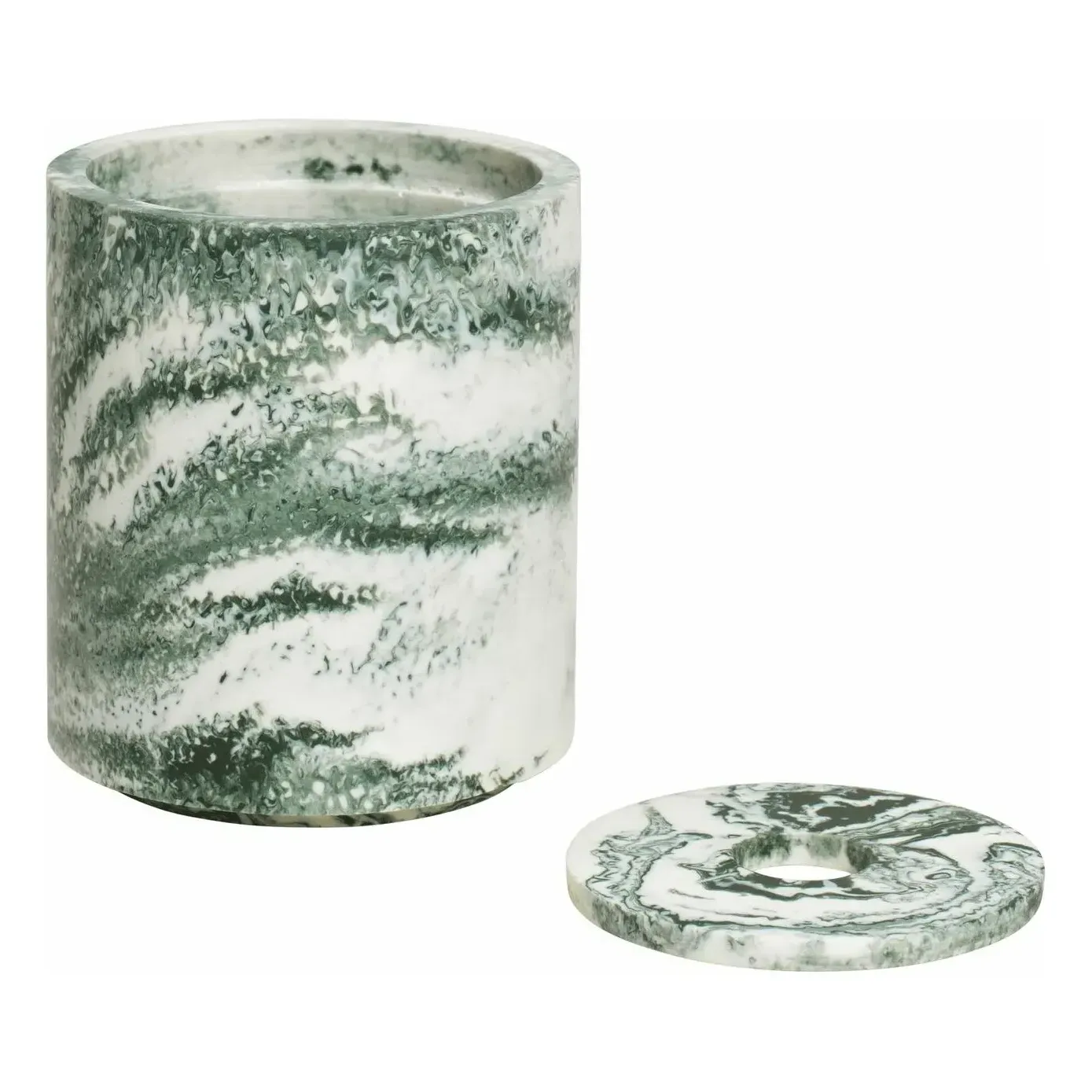 Mist Round Swab Box with Lid - Green, Resin alternate view