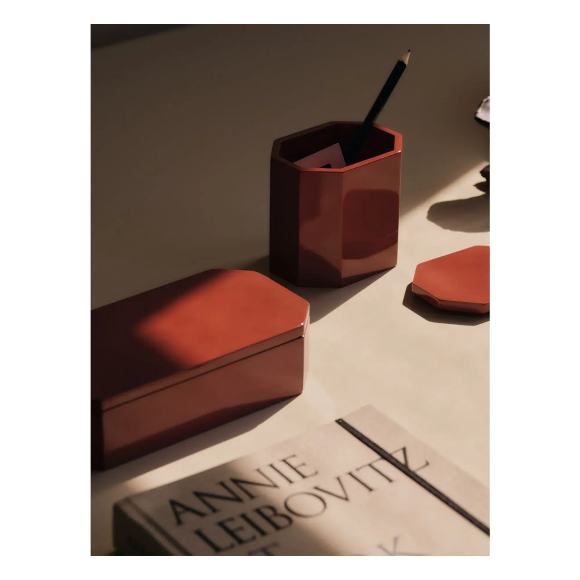 Nova FSC Bamboo Storage Box - Red alternate view