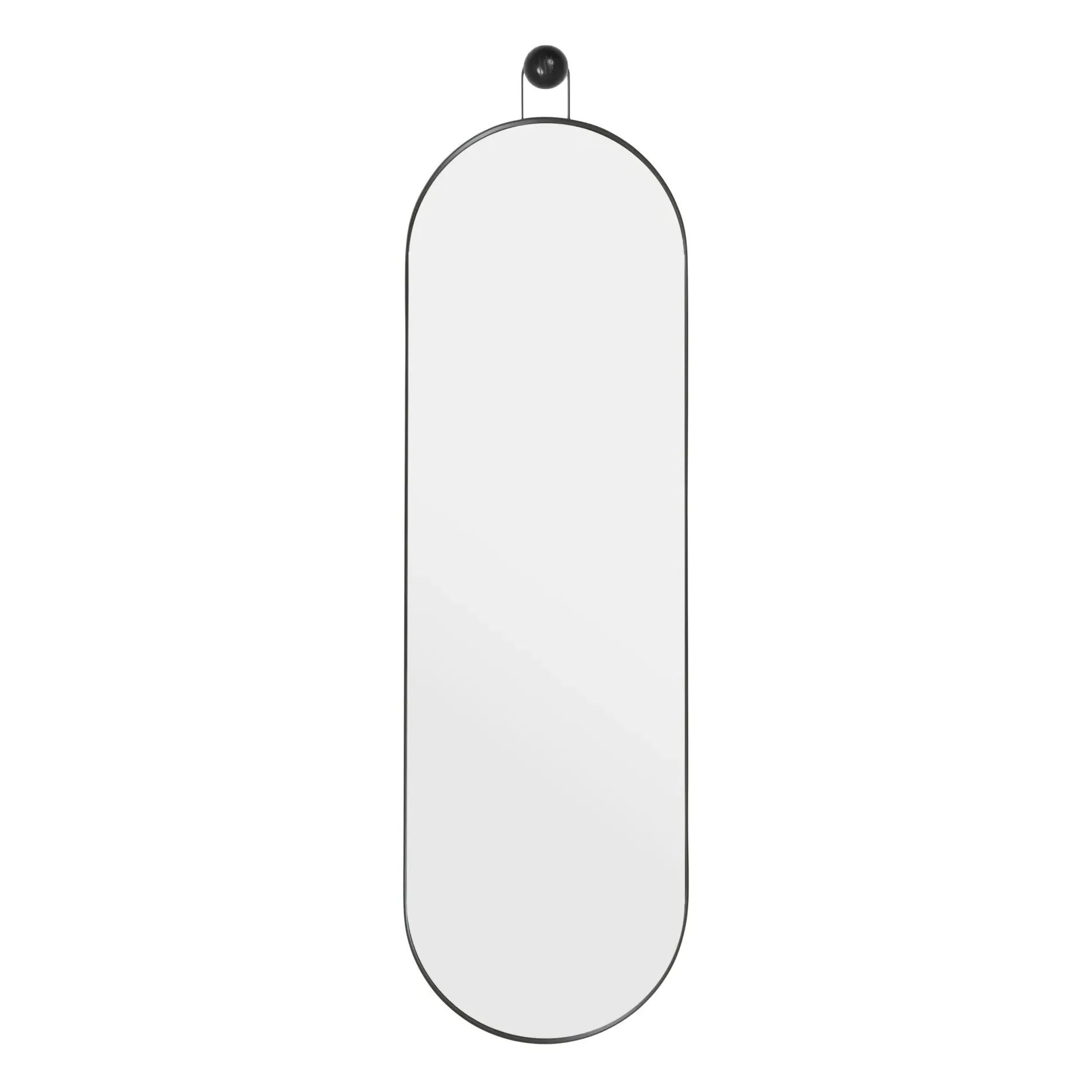 Poise Oval Wall Mirror - Black, Metal product