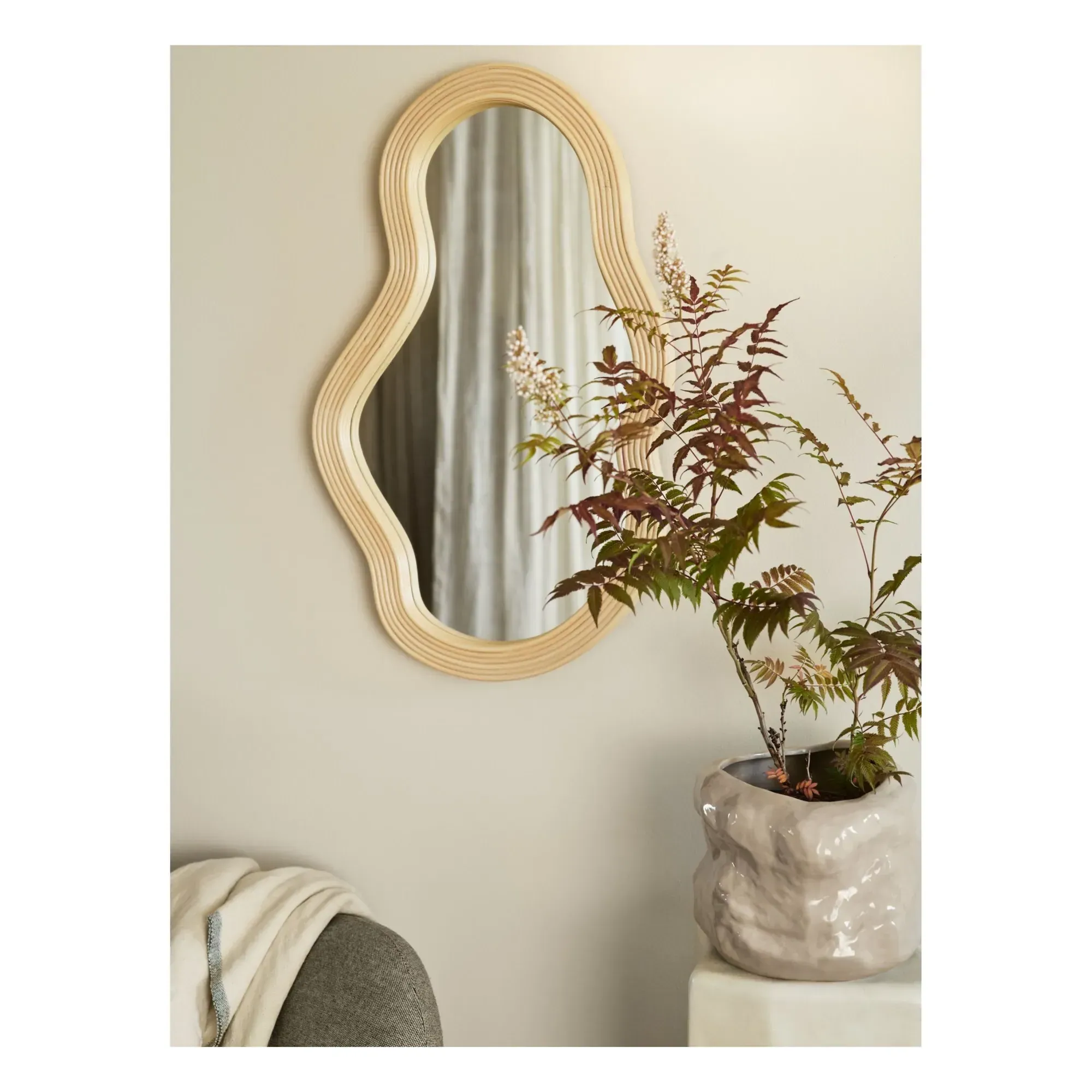 Pond Rattan Wall Mirror - Natural alternate view