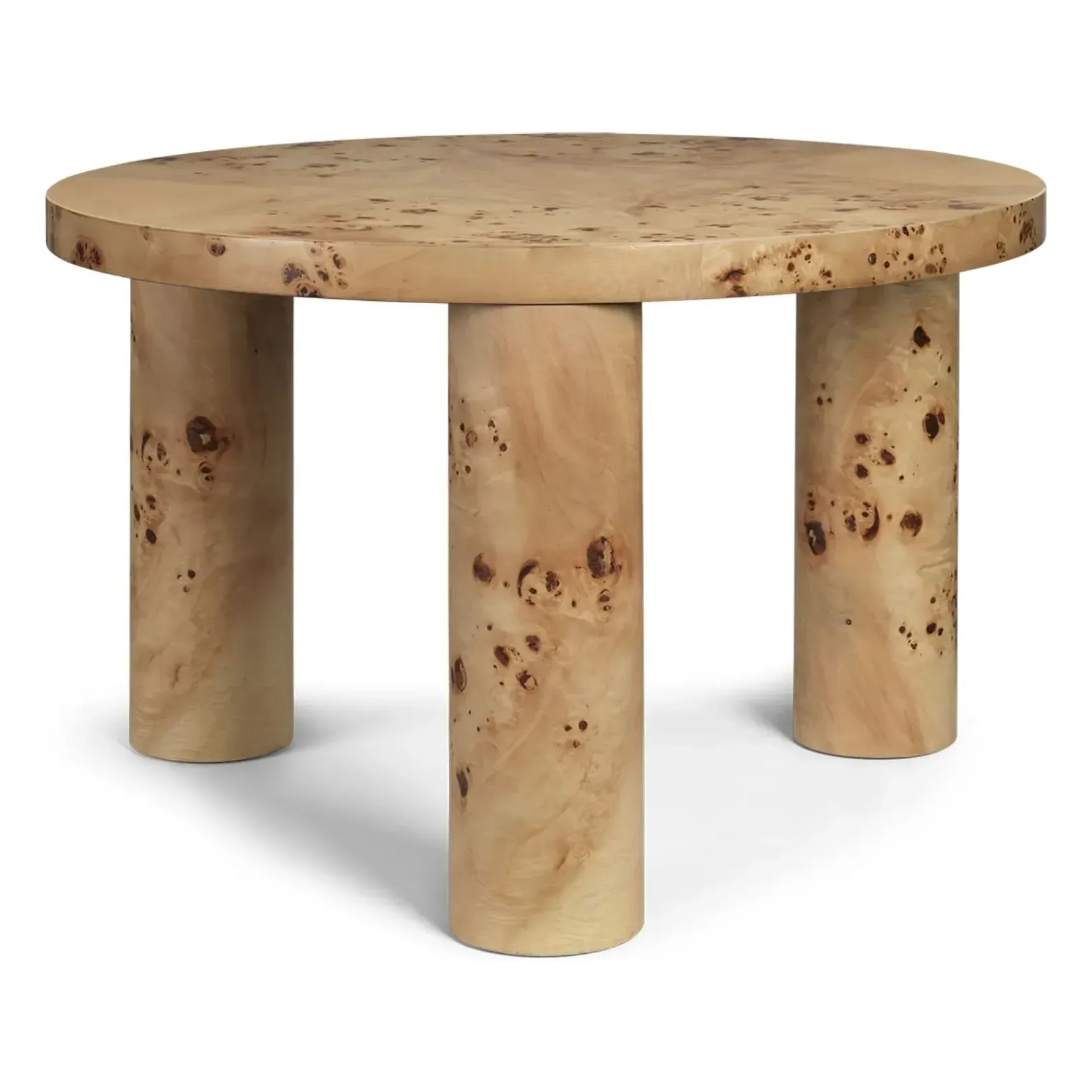 Post Round Coffee Table - Natural, Burr Poplar product