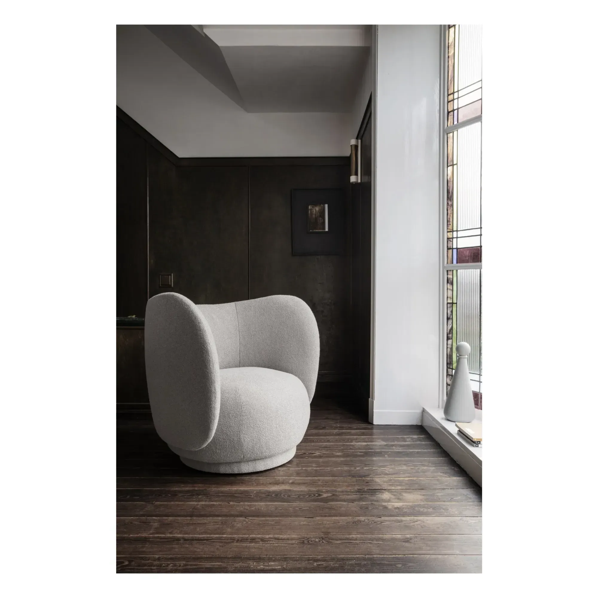 Rico Armchair with Bouclé Upholstery - Cream alternate view