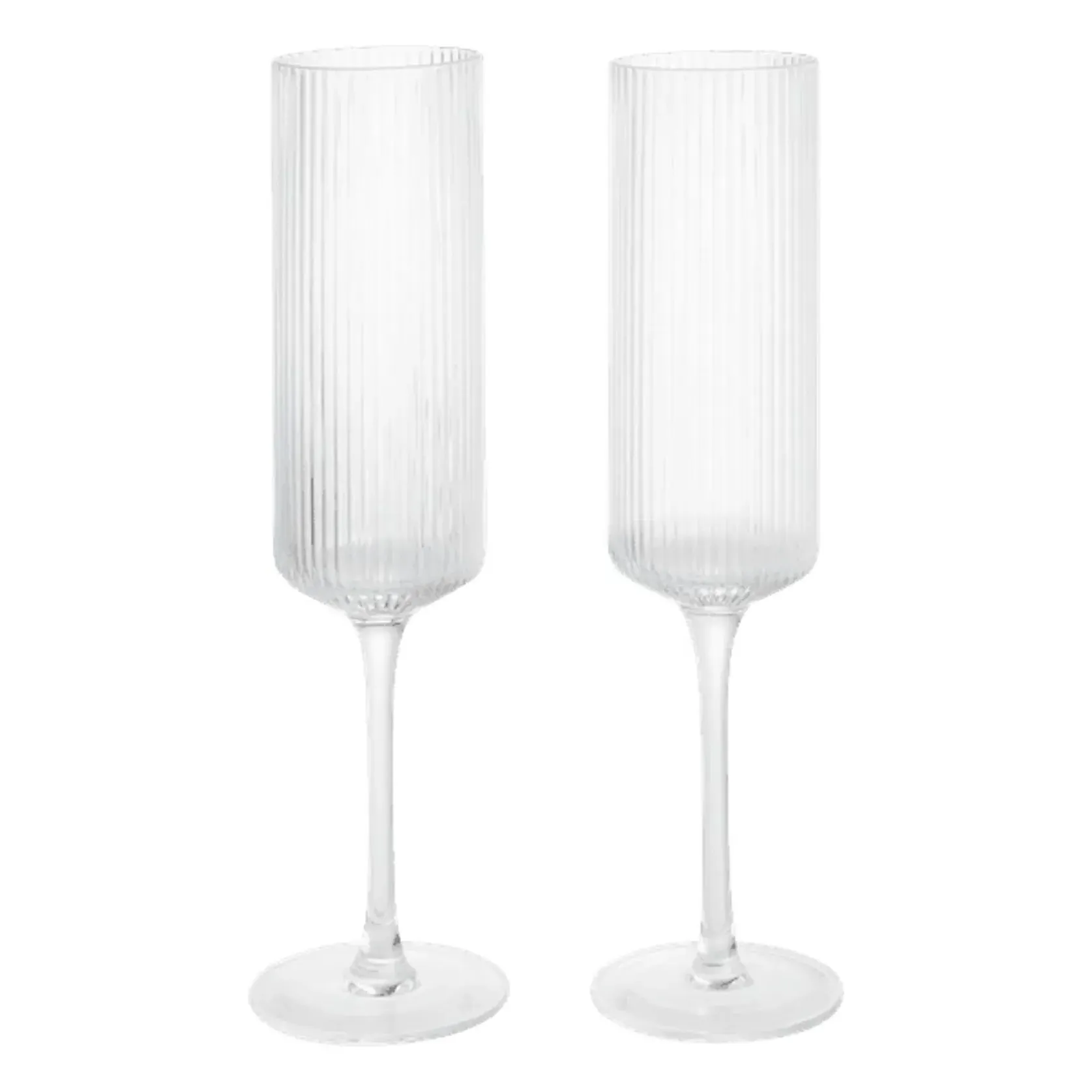 Ripple Champagne Flutes Set of 2 - Transparent, Glass product