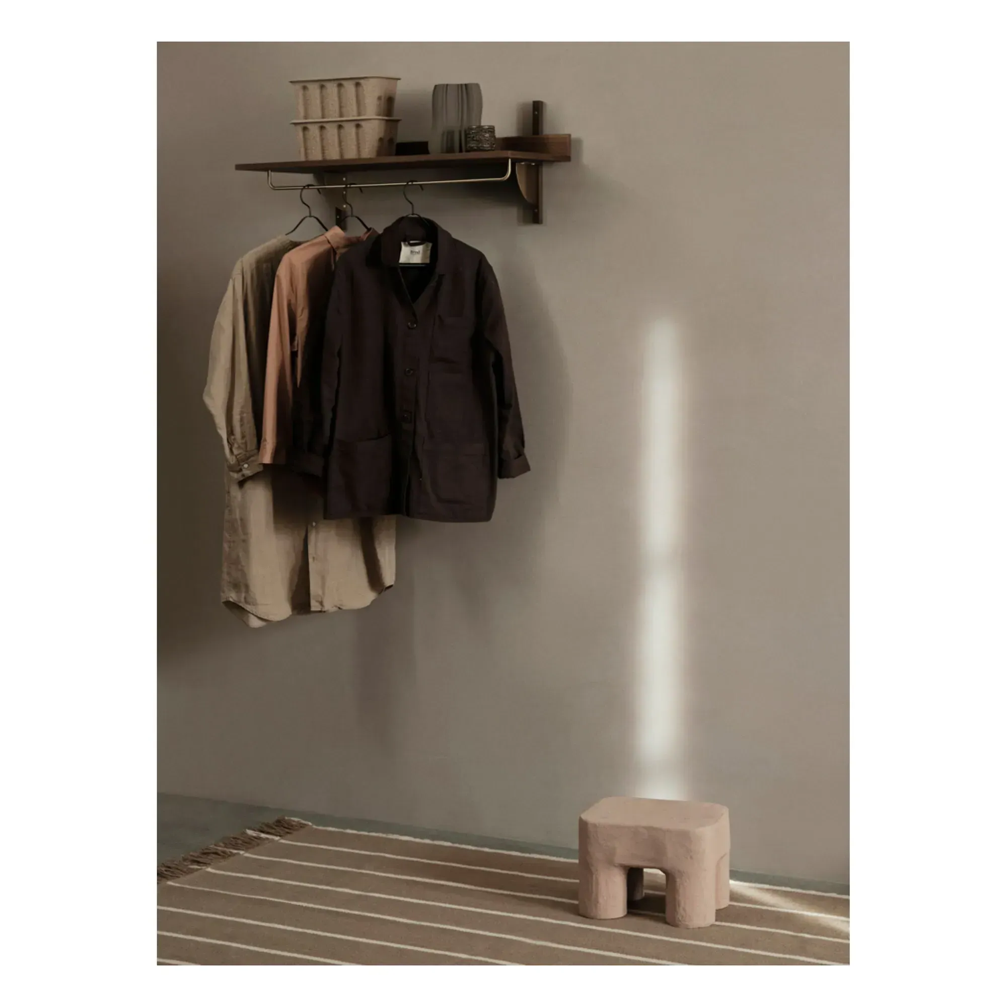Sector Narrow Wall Shelf - Smoked Oak, MDF alternate view