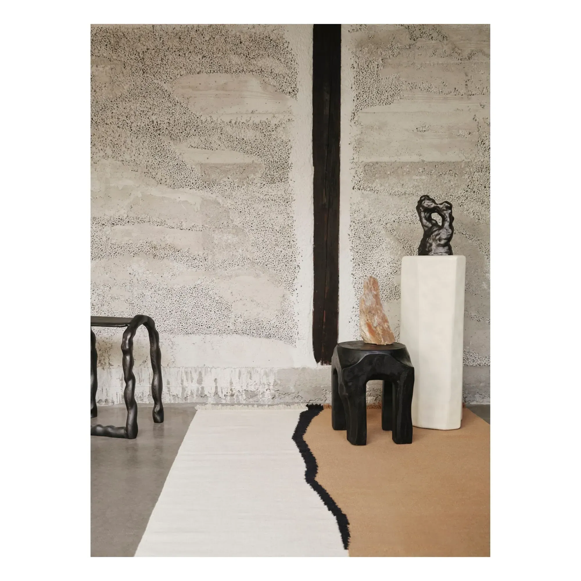 Soil Kelim Hand-Woven Rug - Sand, Wool alternate view