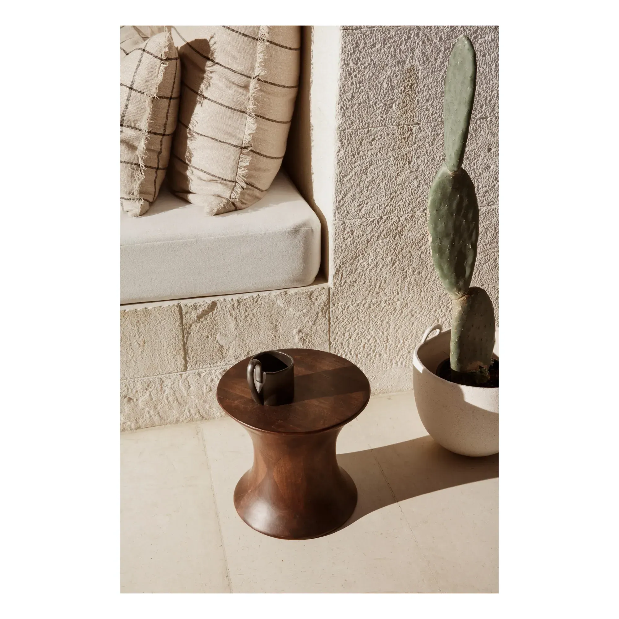 Spin Round Stool - Brown, Mango Wood alternate view