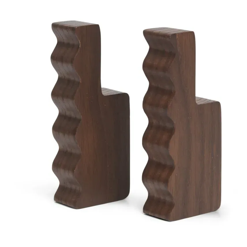 Unda Set of 2 Coat Hooks - Brown, Ash Wood product
