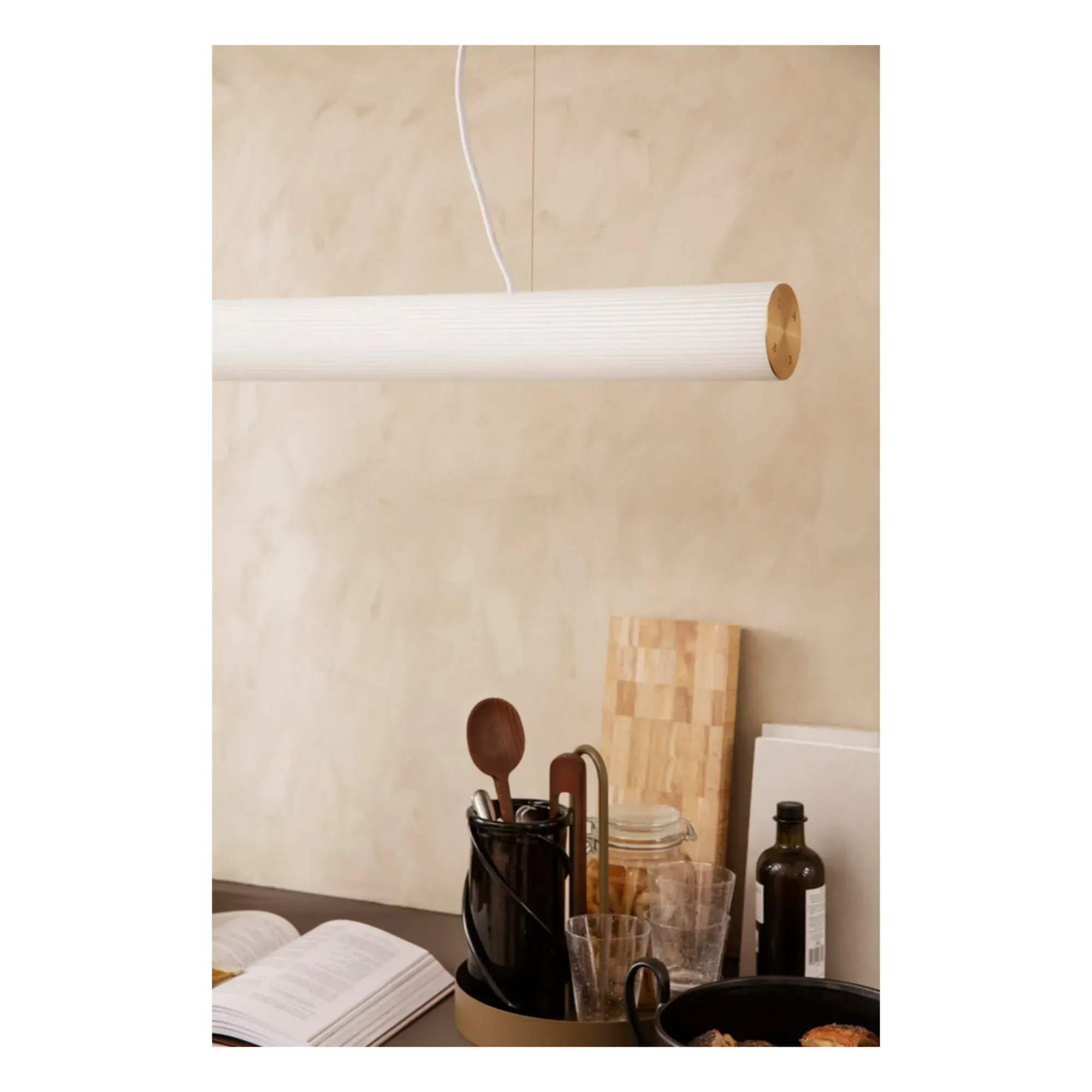 Vuelta Opaline Glass Ceiling Lamp - Gold, Brass alternate view