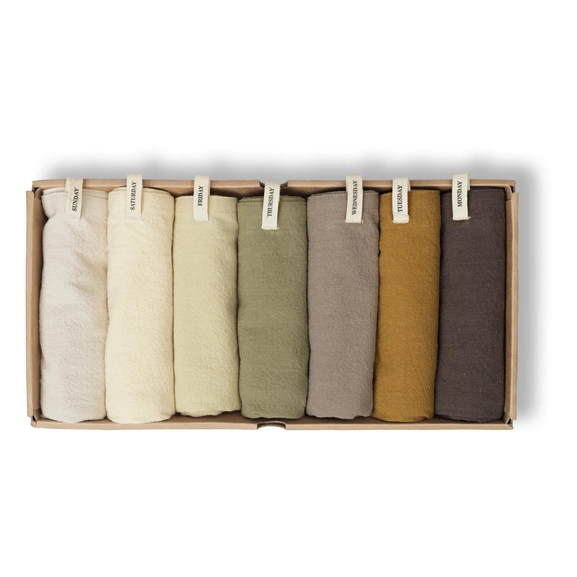 Weekday Tea Towels Set of 7 - Multi, Organic Cotton product