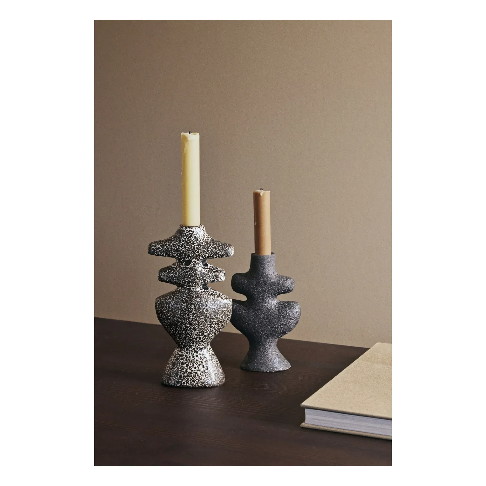 Yara Candlestick - Dark Grey, Ceramic alternate view
