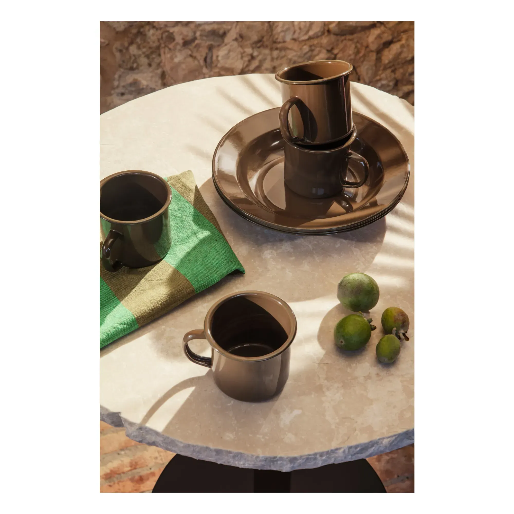 Yard Enamel Tableware Set 8 Pieces - Olive Green alternate view