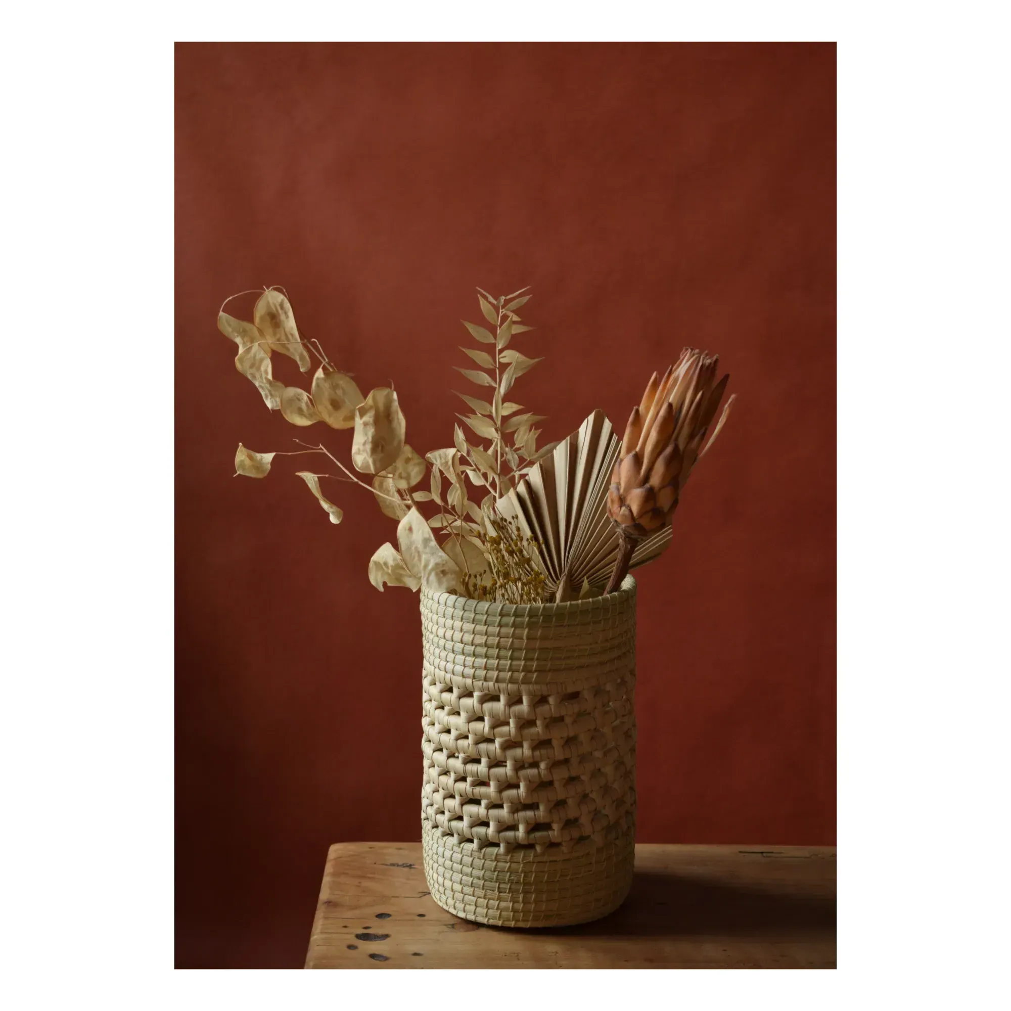 Woven Palm Leaf Decorative Vase - Natural alternate view