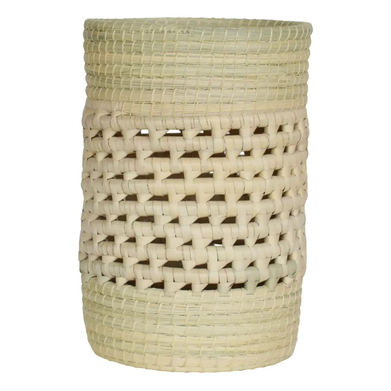 Woven Palm Leaf Decorative Vase - Natural product