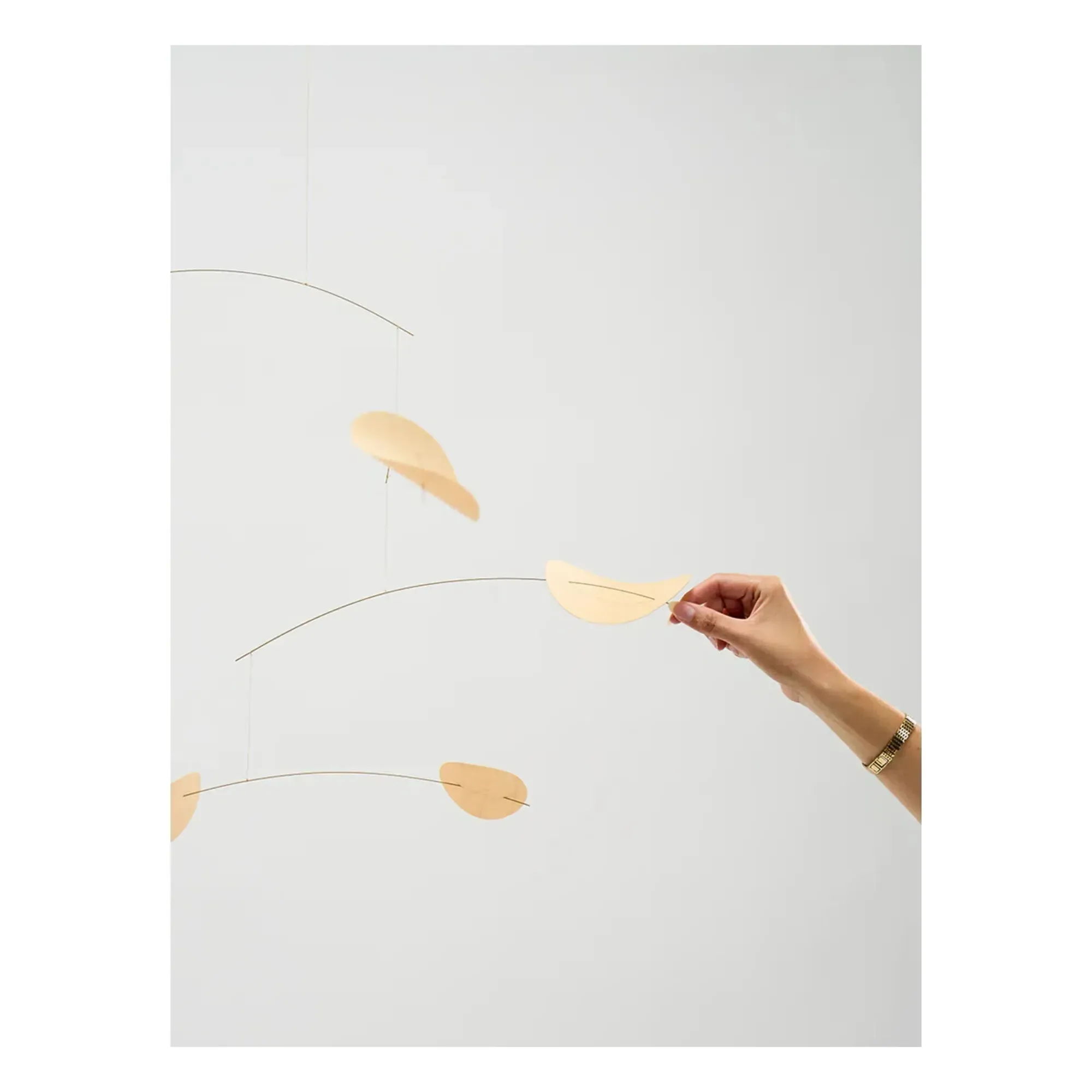 Drifting Clouds Mobile - Light Wood, Stainless Steel alternate view