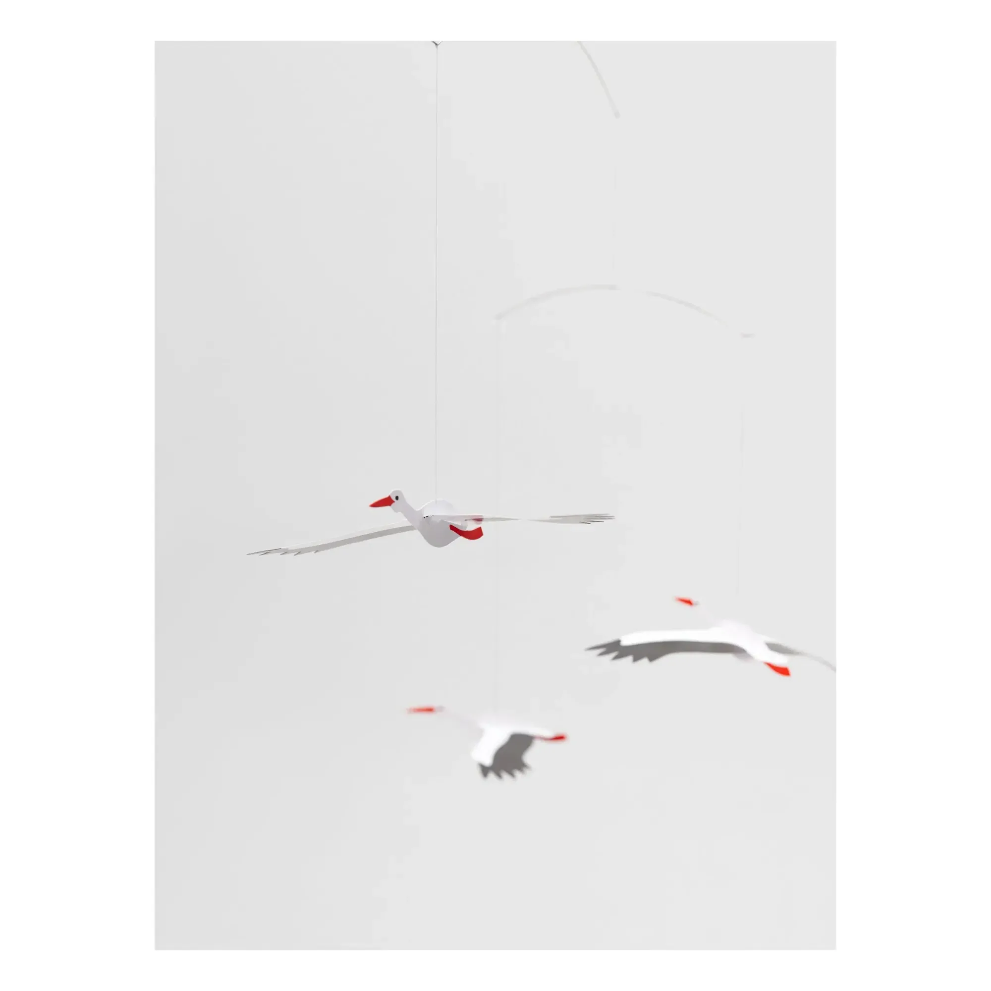 Flensted Lucky Storks Hanging Mobile - White, Cardboard alternate view