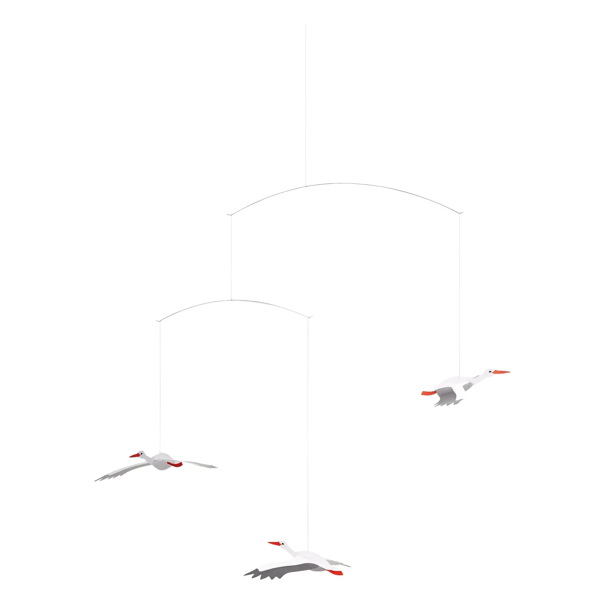 Flensted Lucky Storks Hanging Mobile - White, Cardboard product