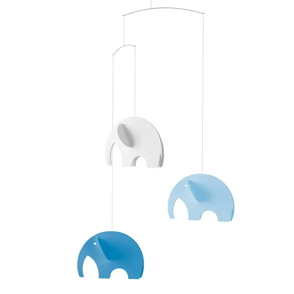 Ole Flensted Elephant Mobile - Blue, Cardboard product