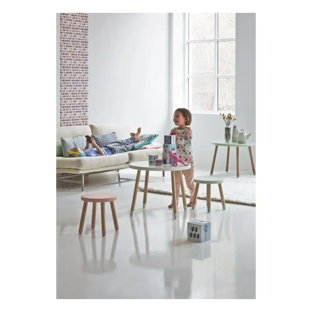 Charlotte Høncke Round Children's Table - Blue, Ash Wood alternate view