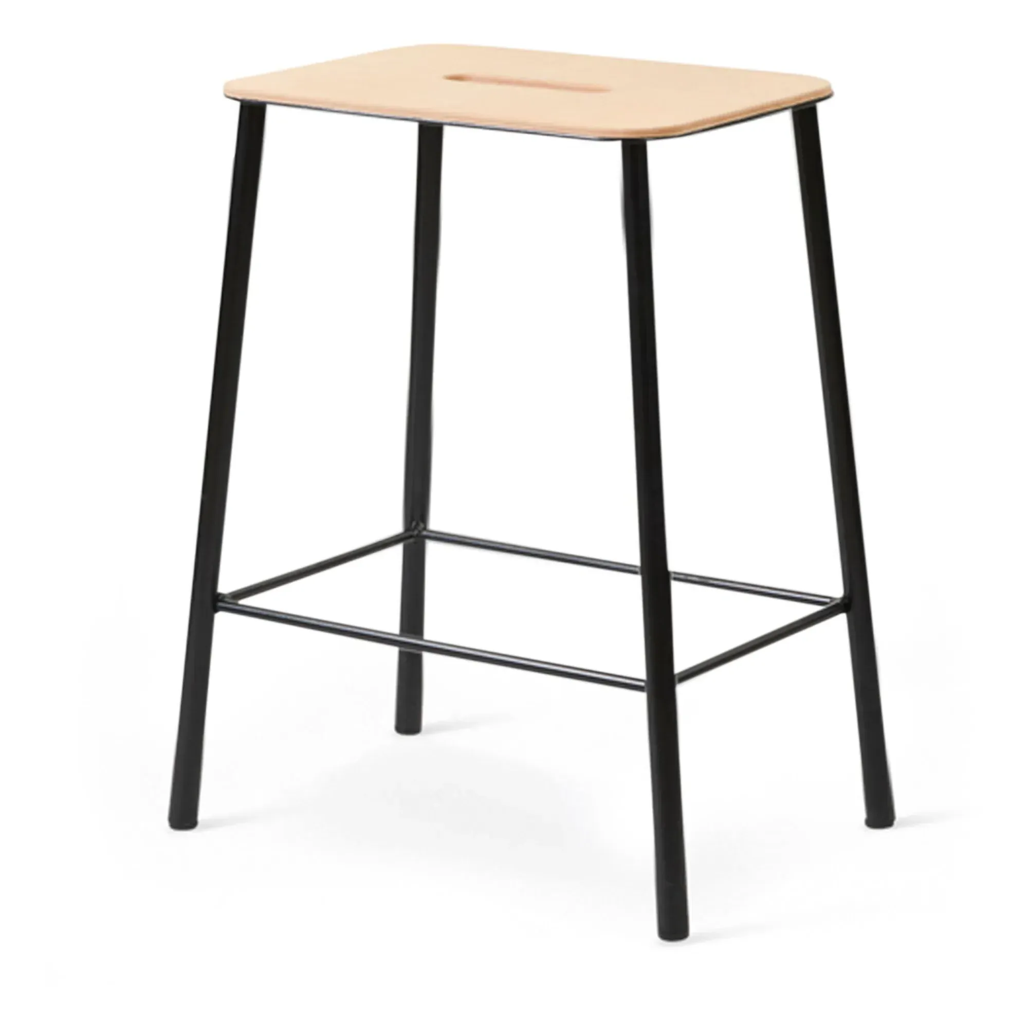 Adam Stool with Leather Seat - Black product