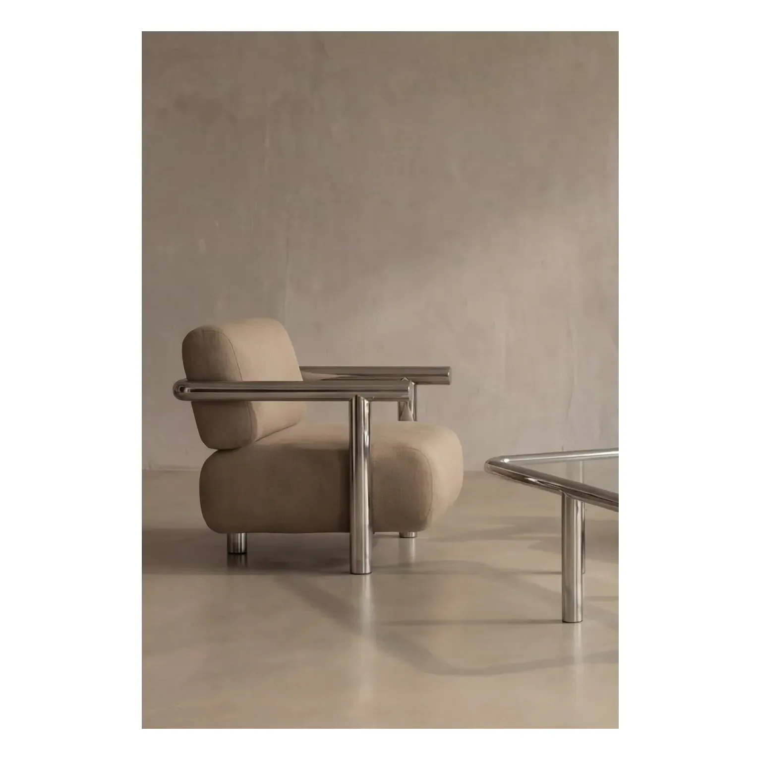 Claude 70 Armchair - Brown, Linen product