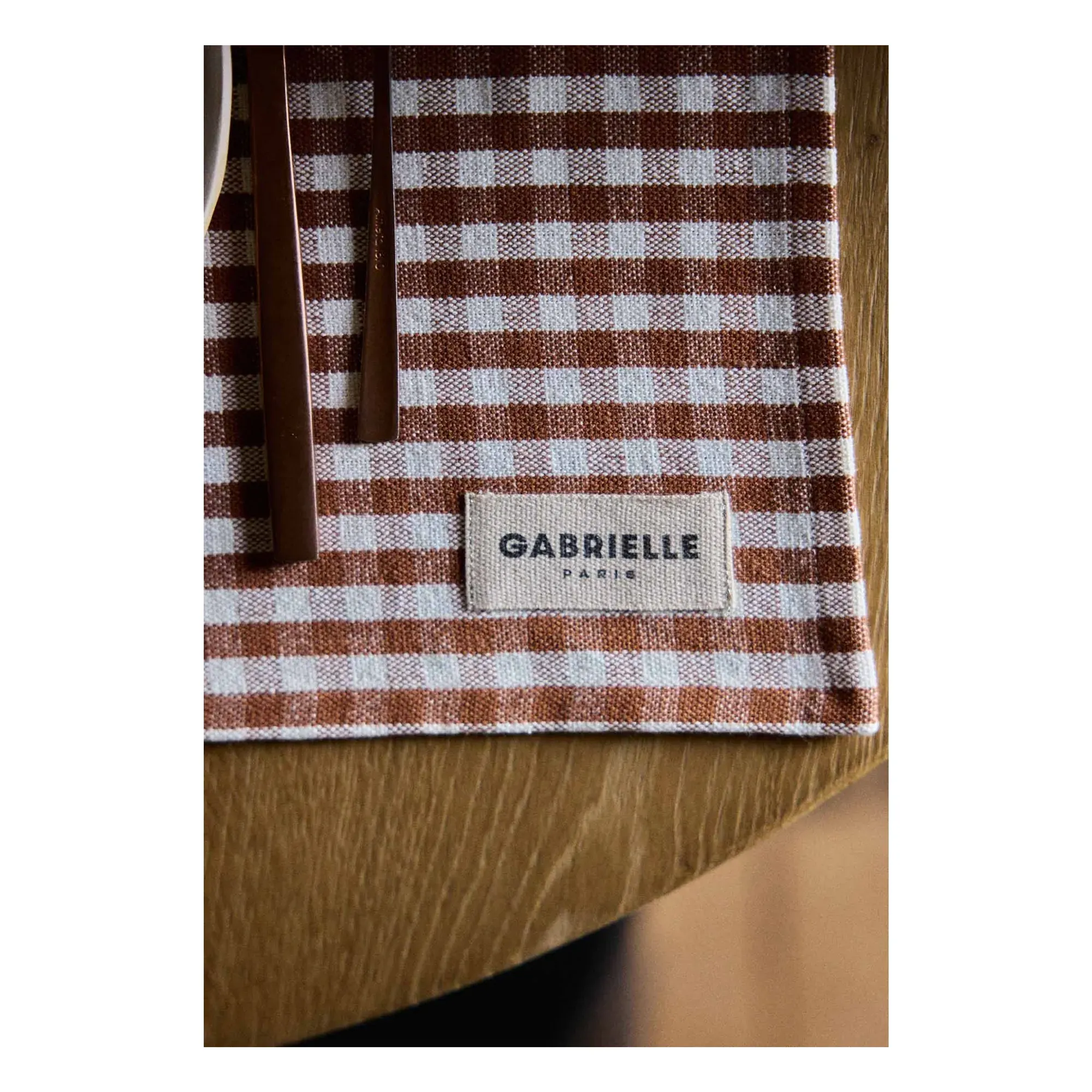 Gingham Placemat - Mocha, Cotton alternate view