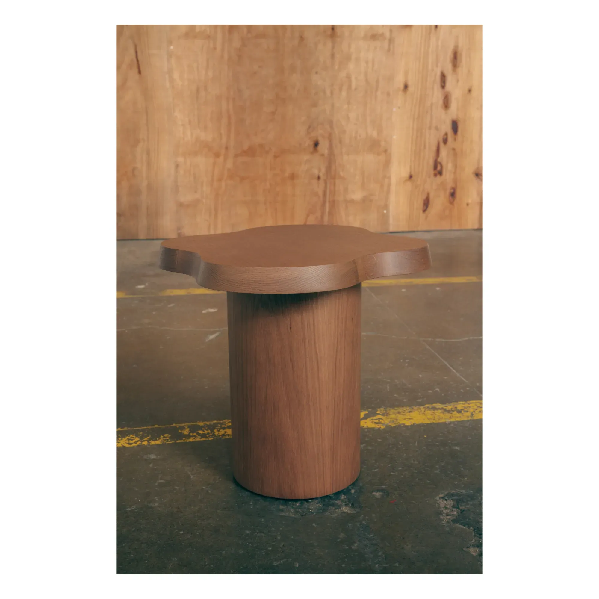 Iroko Round Outdoor Side Table - Natural, Solid Wood alternate view