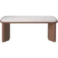 Lazarus Bench in Lacquered Wood - Cranberry, Bouclette alternate view