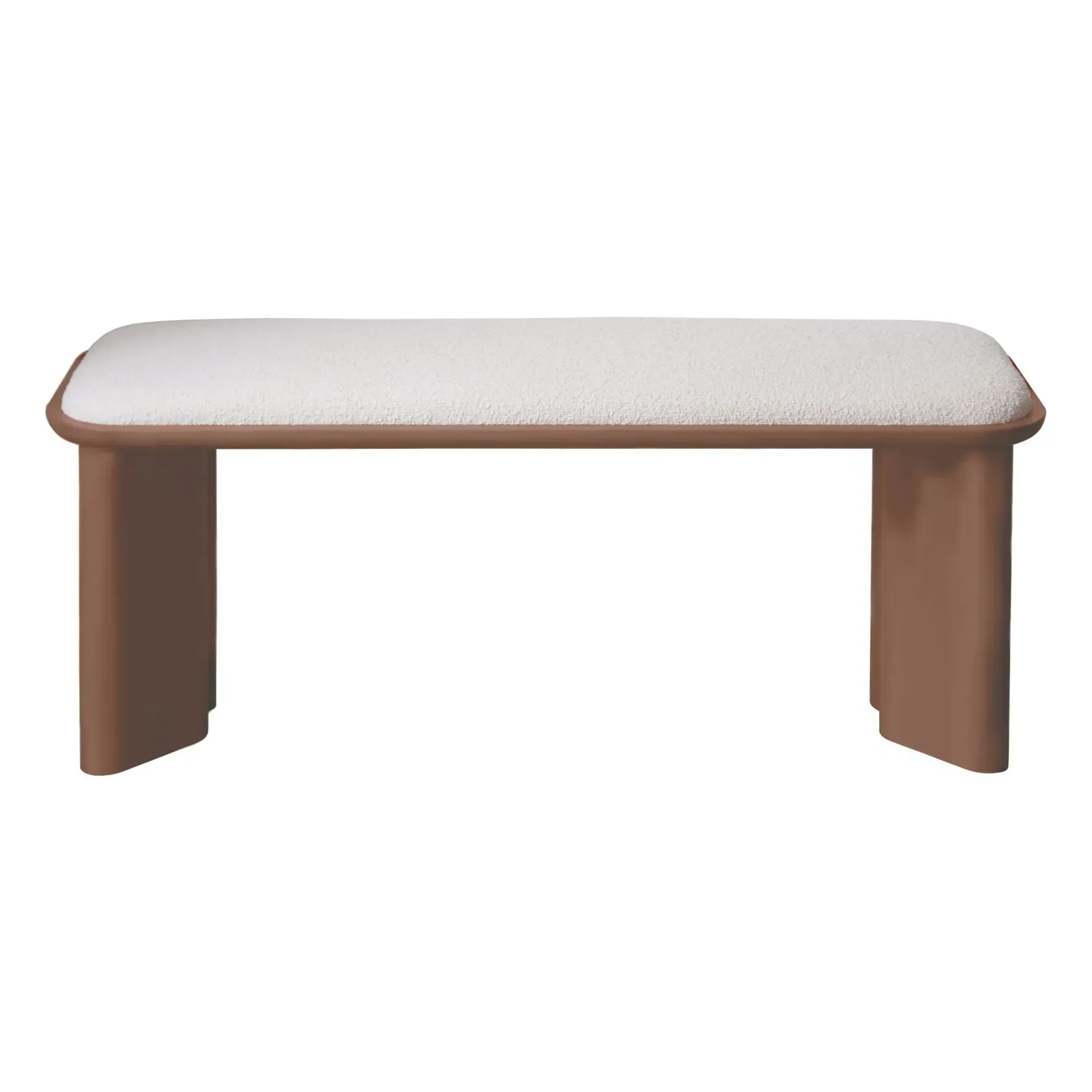 Lazarus Bench in Lacquered Wood - Cranberry, Bouclette product