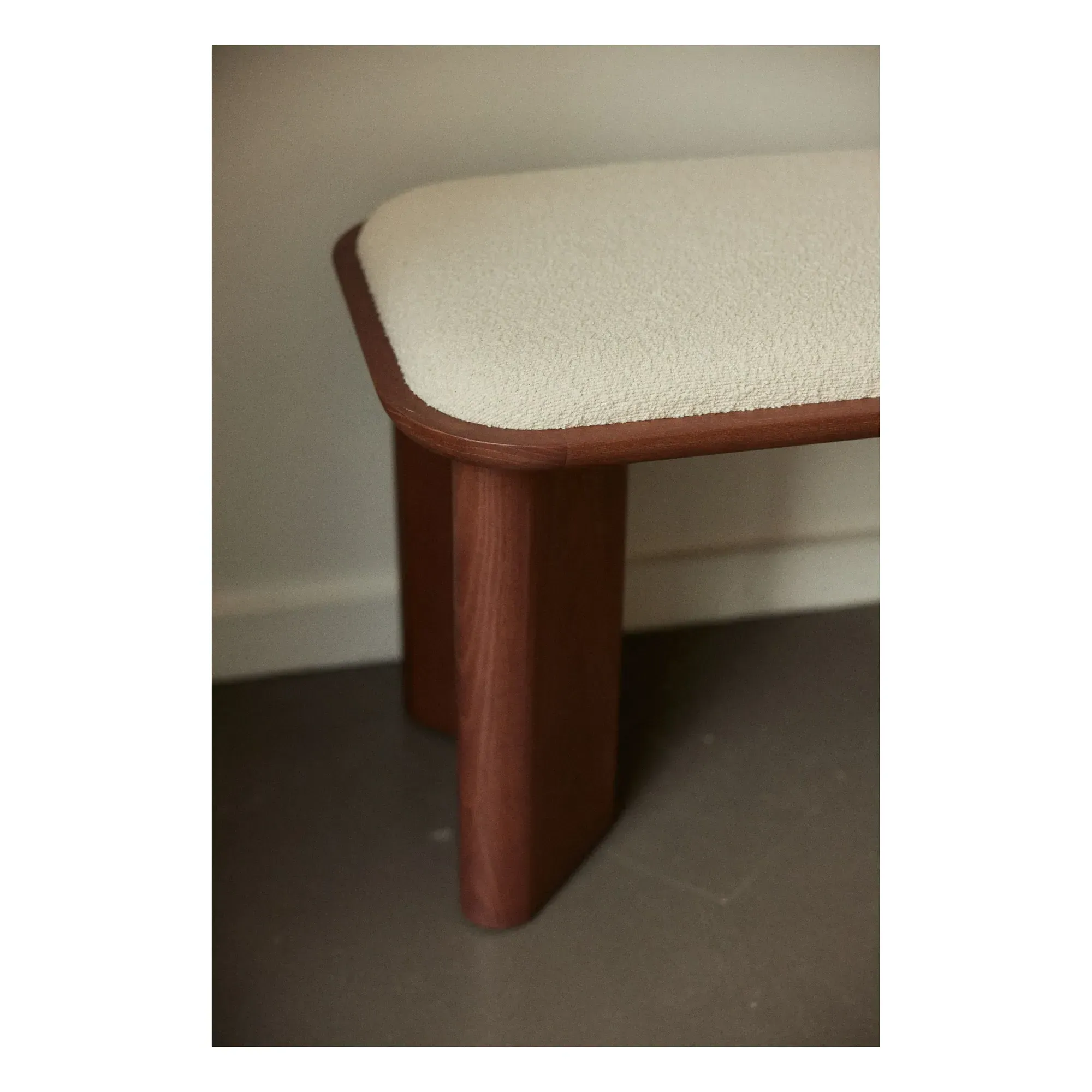Lazarus Bench - Walnut, Bouclé alternate view