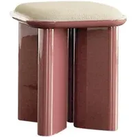 Lazarus Square Pouffe - Cranberry, Bouclette alternate view