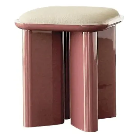 Lazarus Square Pouffe - Cranberry, Bouclette product