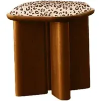 Leopard Pouffe - Linen alternate view