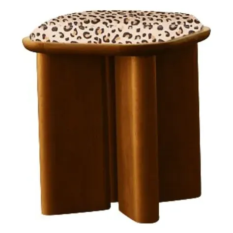 Leopard Pouffe - Linen product