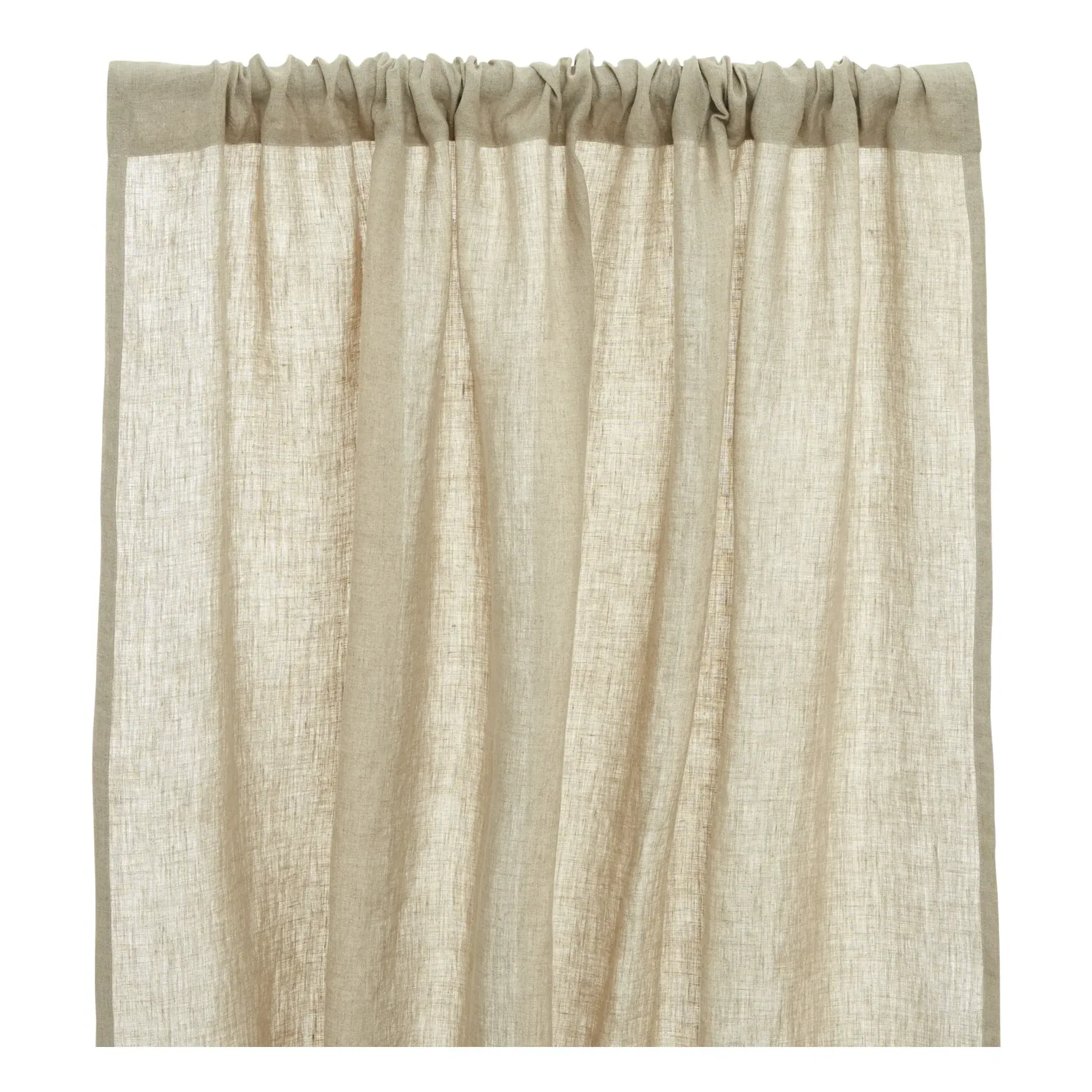 Linen Voile Curtain Stripe Print - Natural, Linen product