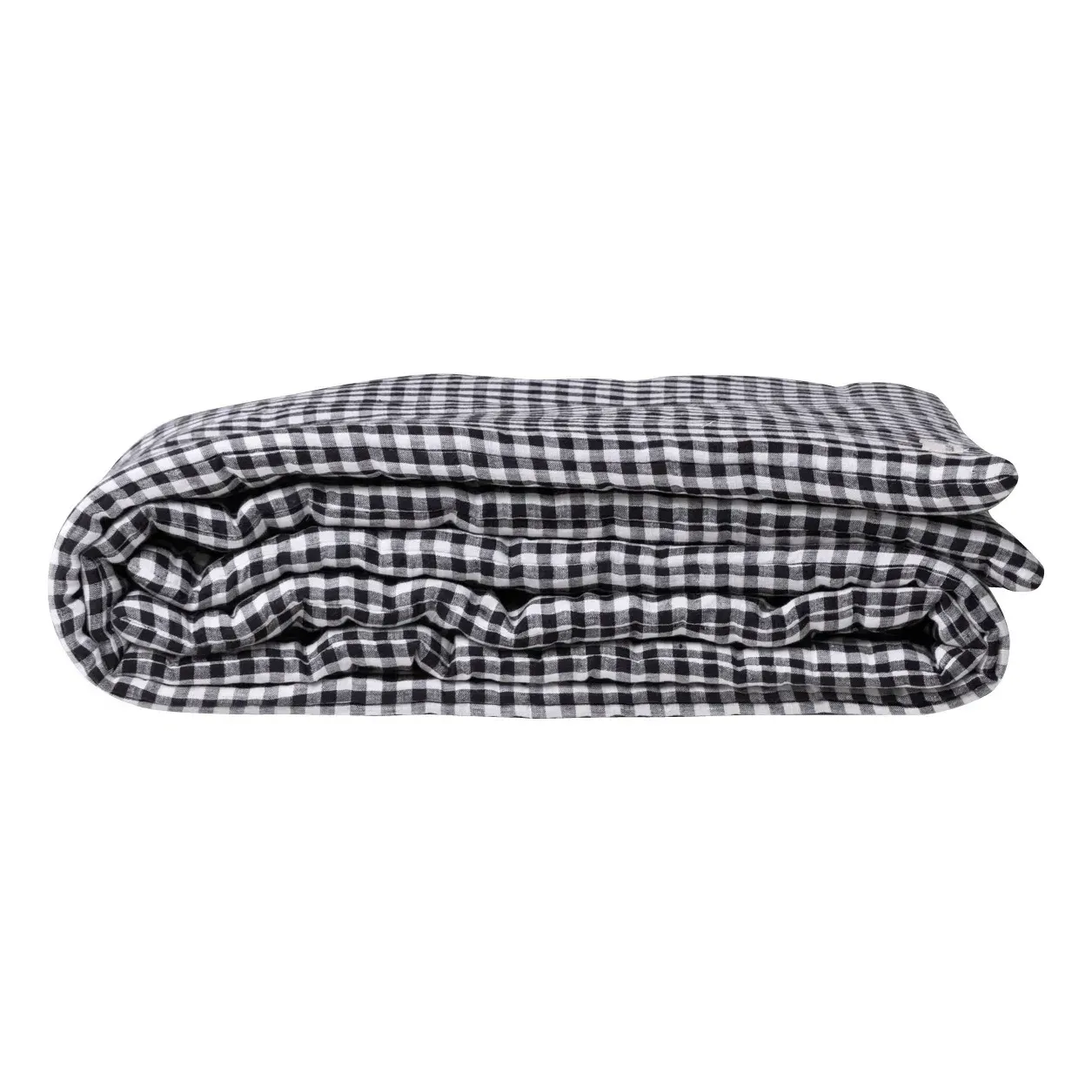 Printed Linen Reversible Quilt - Black product