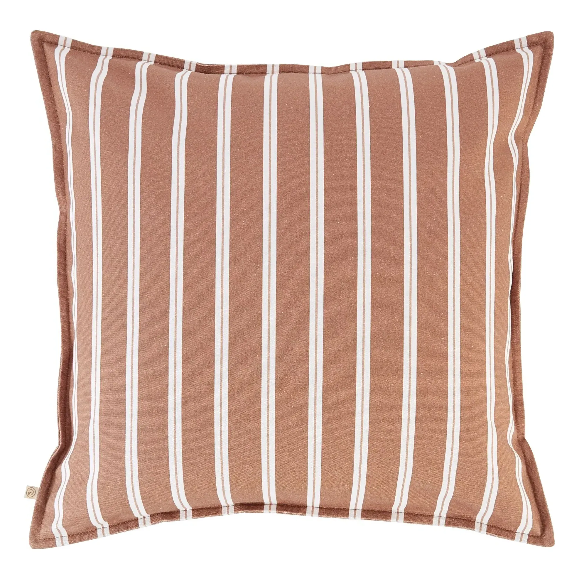 Striped Cushion Cover with Flounce Finish - Oatmeal, Cotton product