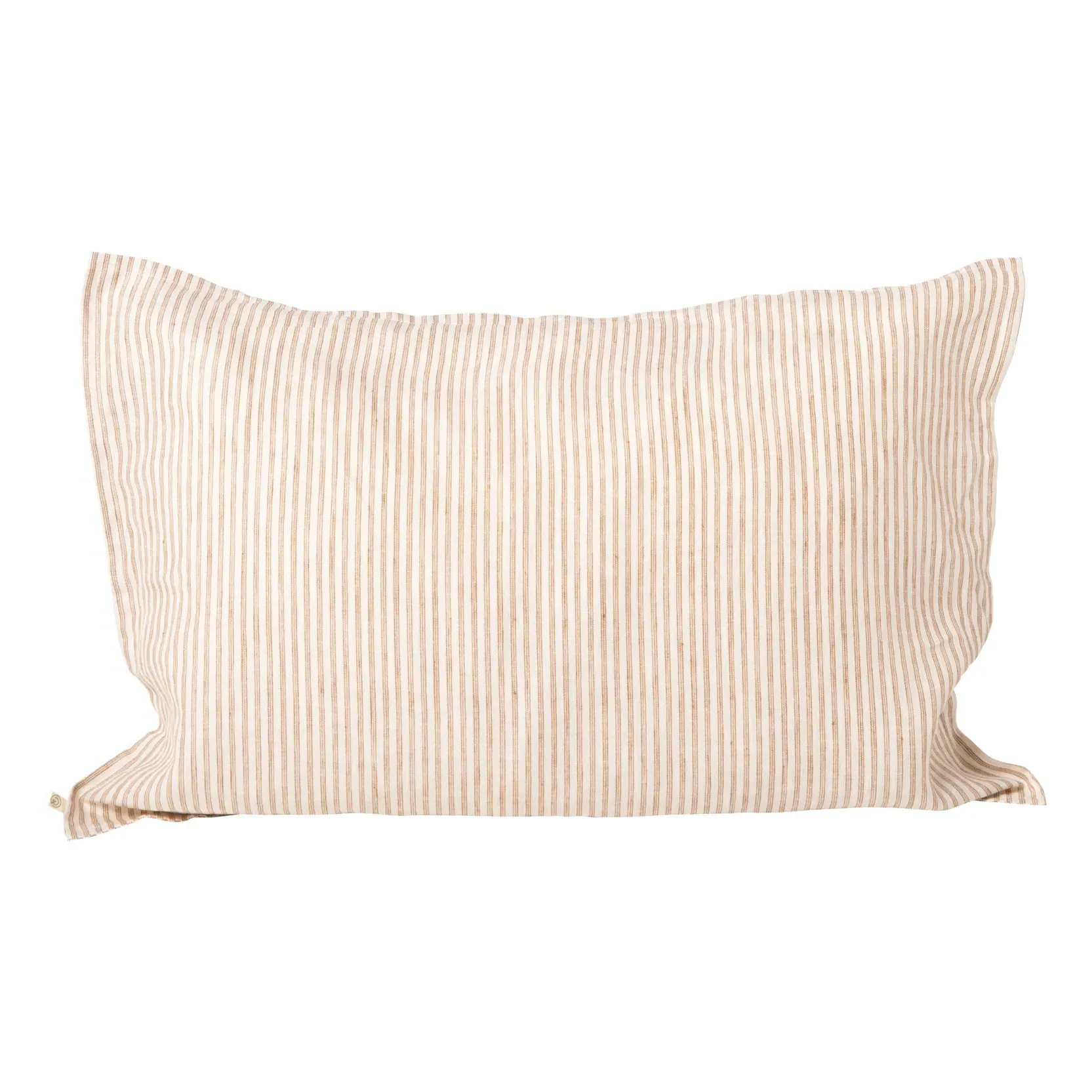 Striped Washed Linen Pillowcase - Coffee product