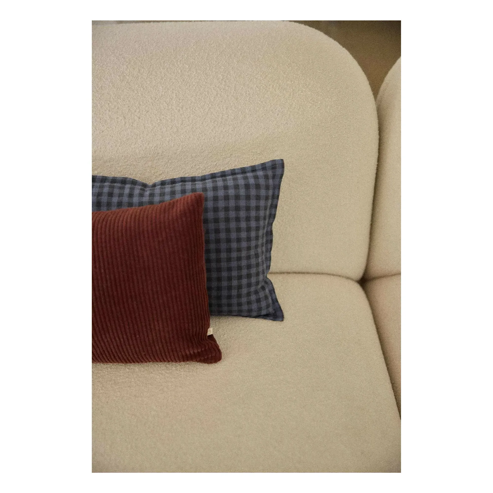 Taormina Cushion Cover with Flounce - Navy, Washed Linen alternate view