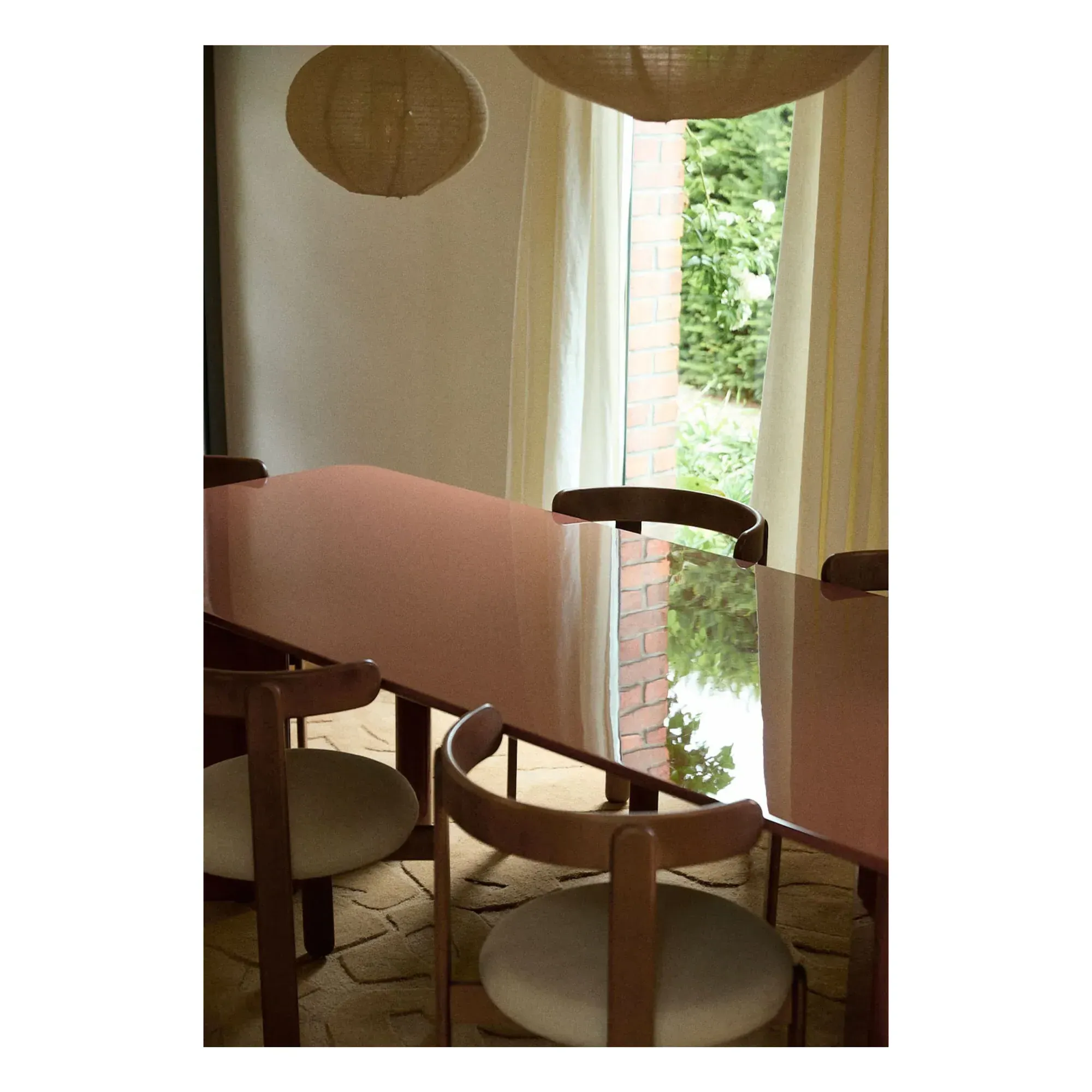 Victoire Rectangular Dining Table - Cranberry, Lacquered Wood alternate view